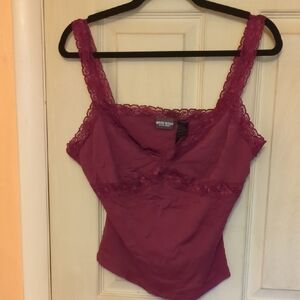 NWOT Bisou Bisou XL Berry Color Mesh Cami Tank -Super Feminine